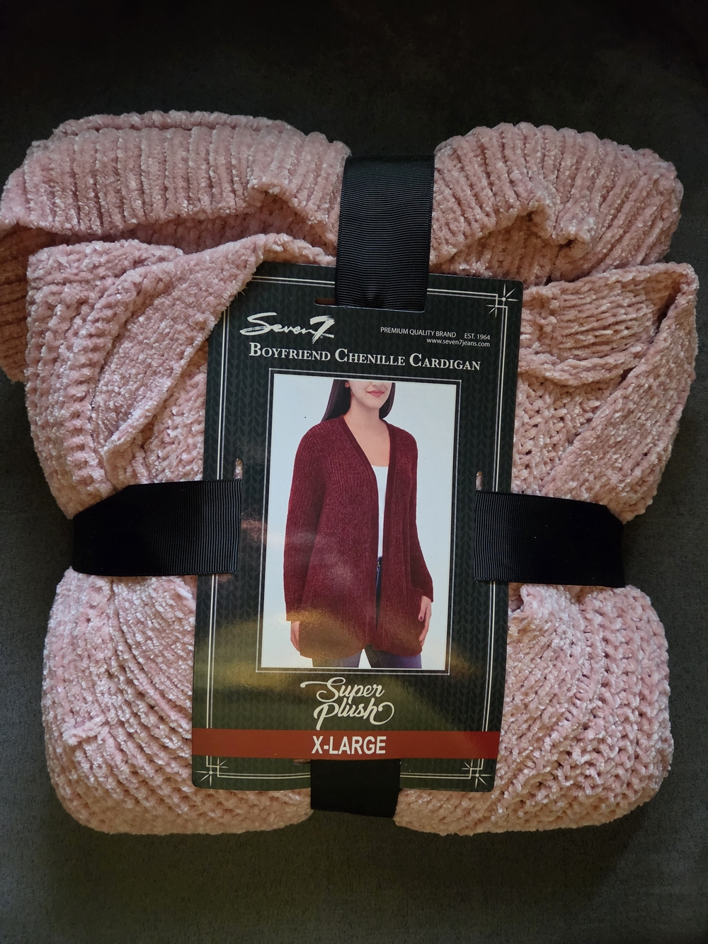 Seven7 Pink Boyfriend Chenille Cardigan - Super Plush